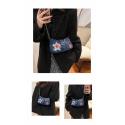 Star Number Zipper Denim Shoulder Bags
