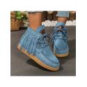 Fringe Lace-Up Chelsea Boots