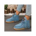 Fringe Lace-Up Chelsea Boots