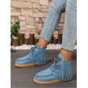 Fringe Lace-Up Chelsea Boots