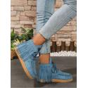 Fringe Lace-Up Chelsea Boots