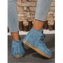 Fringe Lace-Up Chelsea Boots