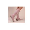 Embroidery Zipper Thigh-High Boots