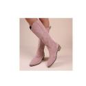 Embroidery Zipper Thigh-High Boots