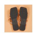 Colorblock Metallic Flat Heel Slippers