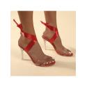 Bow Pure Color Peep-toe Heels