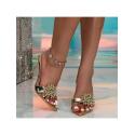 Rhinestone Faux Pearl Sharp Toe Heels