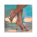 Rhinestone Faux Pearl Sharp Toe Heels