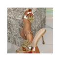 Rhinestone Faux Pearl Sharp Toe Heels
