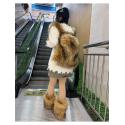 Fluff Patchwork Plush Casual Backpacks