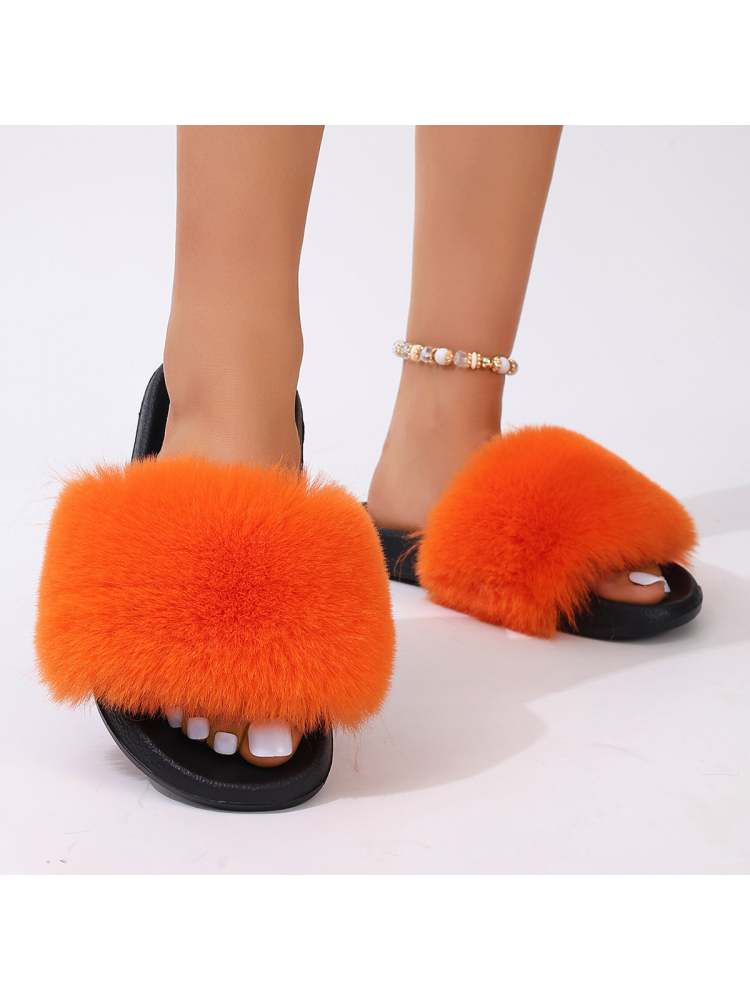 Fluff Solid Color Slippers